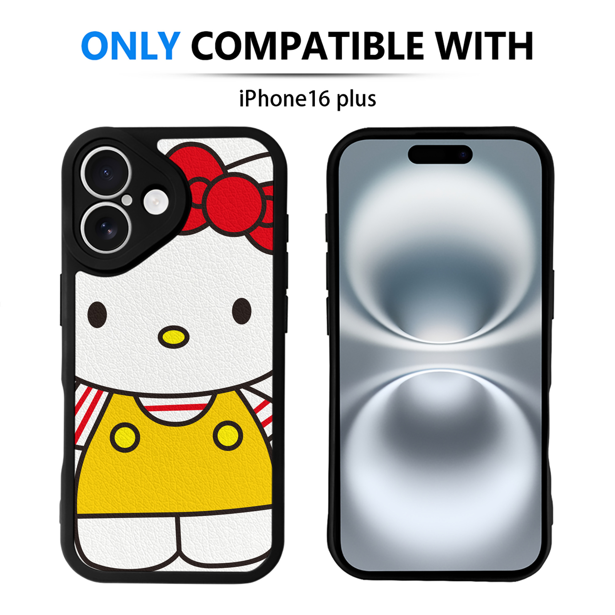 （画像用） Hello Kitty ハローキティ 【iPhone 16シリーズ対応】シリコンスマホケース（レザー調） 材質：シリコン